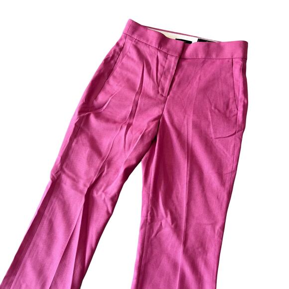 NEW J.CREW Willa Cropped Flare Italian Wool Trouser Pants in Dahlia Pink SZ 4 - Picture 4 of 12